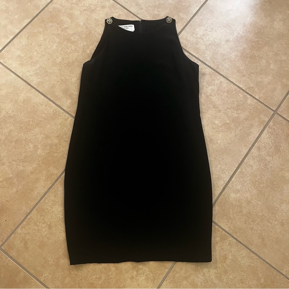 Jones New York Evening 6P Petite Women's Knee Length Dress Jeweled Black